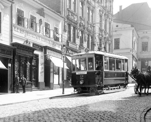 Tram on Stefaniestrasse in Teschen