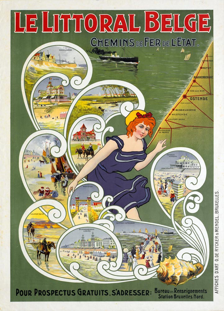 Poster advertising the Belgium coast