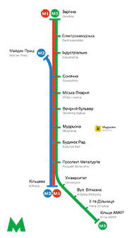 Kryvyi Rih Metro map.